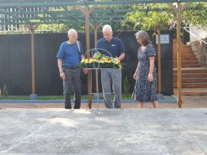 Laying a Wreath at the Rwandan Genocide Memorial