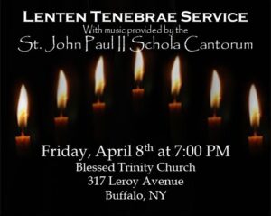Tenebrae Service, Friday, April 8, 2022 at 7 PM